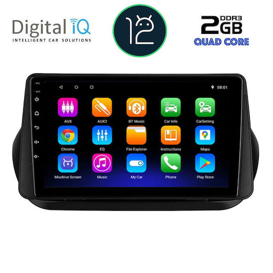 Digital IQ Ηχοσύστημα Αυτοκινήτου για Peugeot Bipper / Partner Fiat Fiorino / Qubo Citroen Berlingo / Nemo 2008-2018 (Bluetooth/USB/AUX/WiFi/GPS/Apple-Carplay/Android-Auto) με Οθόνη Αφής 9"