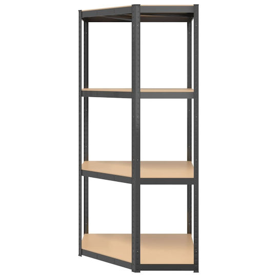 vidaXL Corner Dexions Galvanized Shelving Unit 80x40x160cm with 4 Shelves Total Load Capacity 320kg 2pcs