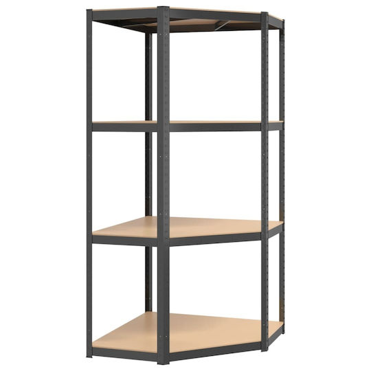 vidaXL Corner Dexions Galvanized Shelving Unit 80x40x160cm with 4 Shelves Total Load Capacity 320kg 2pcs