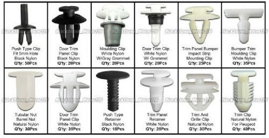 Car Plastic Clips 345pcs