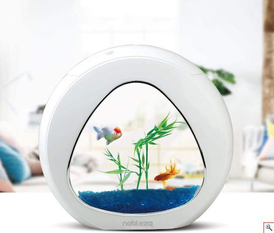 Nobleza Fishtank Acvariu de Pești cu Capacitate de 4lt cu Iluminare, Filtru și 29x26.5x15cm. Alb