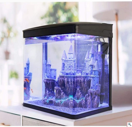 Nobleza Fisch-Aquarium mit Kapazität von 14Es mit Beleuchtung, Filter und 29x20x33cm Schwarz