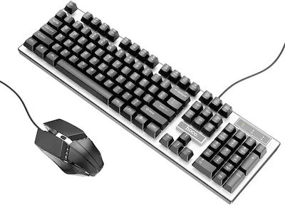 Hoco GM18 Luminous Set Gaming Tastatură cu iluminare RGB & Mouse (Engleză US)