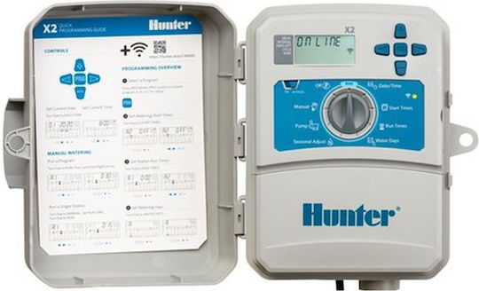 Hunter Industries X2 601-E Προγραμματιστής Ποτίσματος Πίνακα Ρεύματος 6 Στάσεων με Wi-Fi