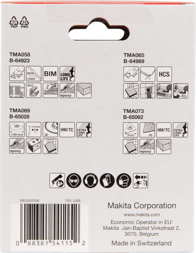 Makita Set de accesorii pentru multiscule pterygium Consumabile Multifuncționale 4buc B-67496