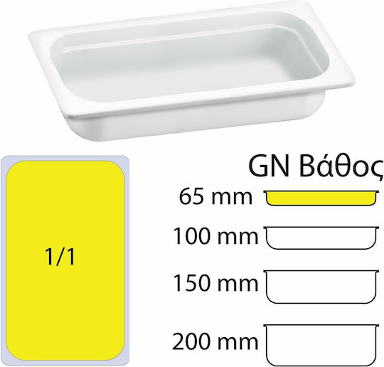 Servewell Σκεύος Gastronorm Μελαμίνης GN1/1 με Βάθος 65mm