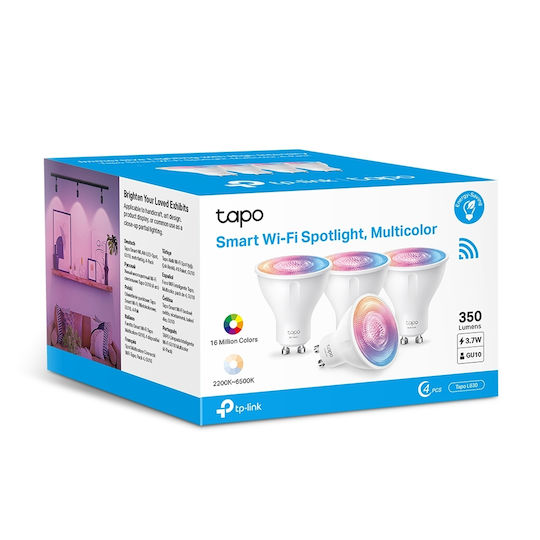 TP-LINK Smart Bulbs Tapo L630 v1 LED 3.7W for Socket GU10 RGB 350lm Dimmable 4pcs