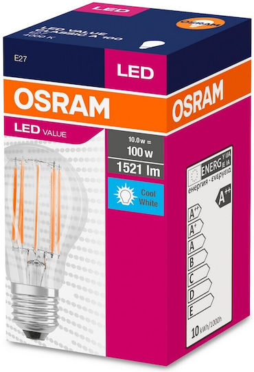 Osram Λάμπα LED 8.5W για Ντουί E27 και Σχήμα A60 Ψυχρό Λευκό 806lm