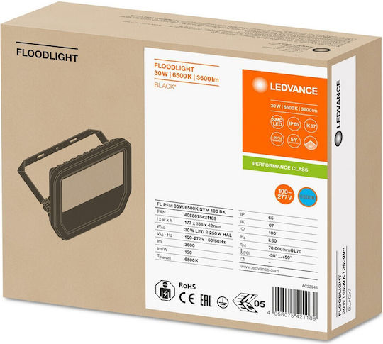 Ledvance Waterproof LED Floodlight 30W Cold White 6500K IP65