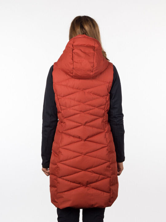 Northfinder Street Raelyn Lang Damen Ärmellos Puffer Jacke für Winter Rust