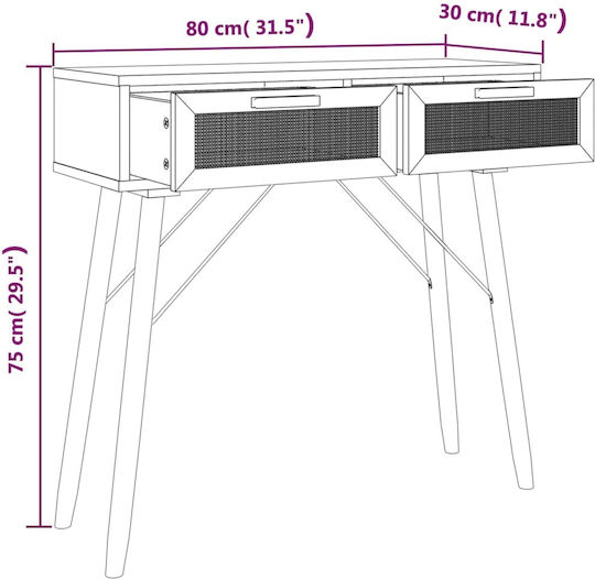 Konsole L80xB30xH75cm
