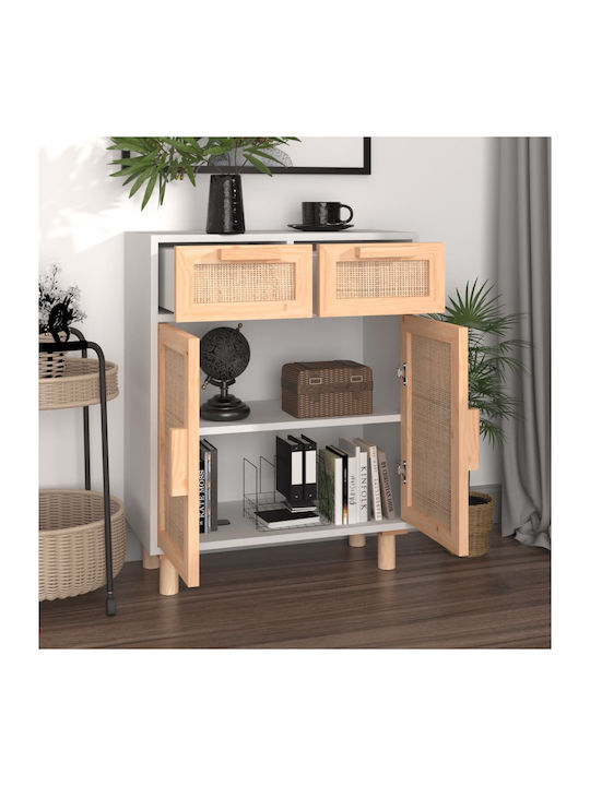 Sideboard Wooden with Drawers Beige 60x30x75cm