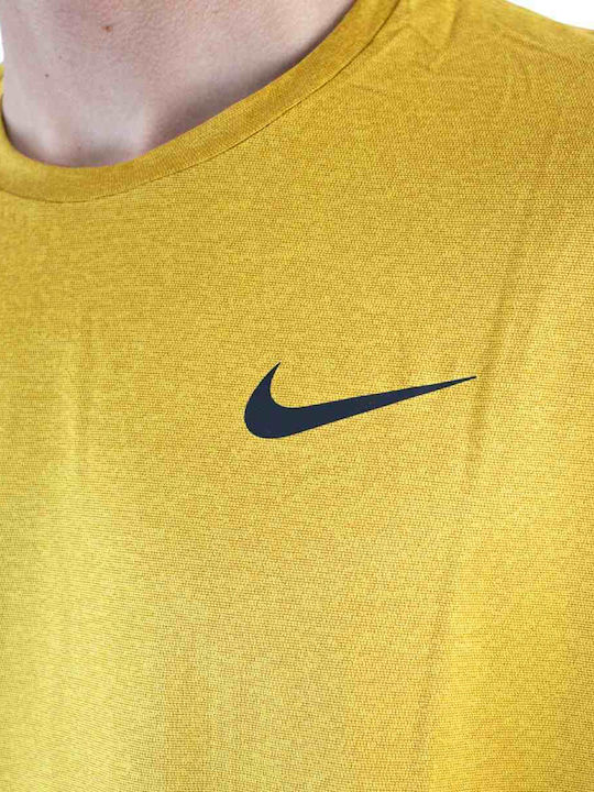 Nike Training Hyperdry Αθλητικό Ανδρικό T-shirt Κίτρινο με Λογότυπο