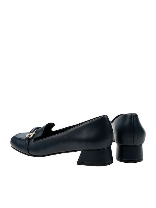 S Leder Pumps Marineblau