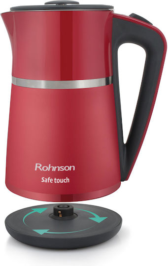 Rohnson Safe Touch Електрическа Кана 1.7л 2200W Червена