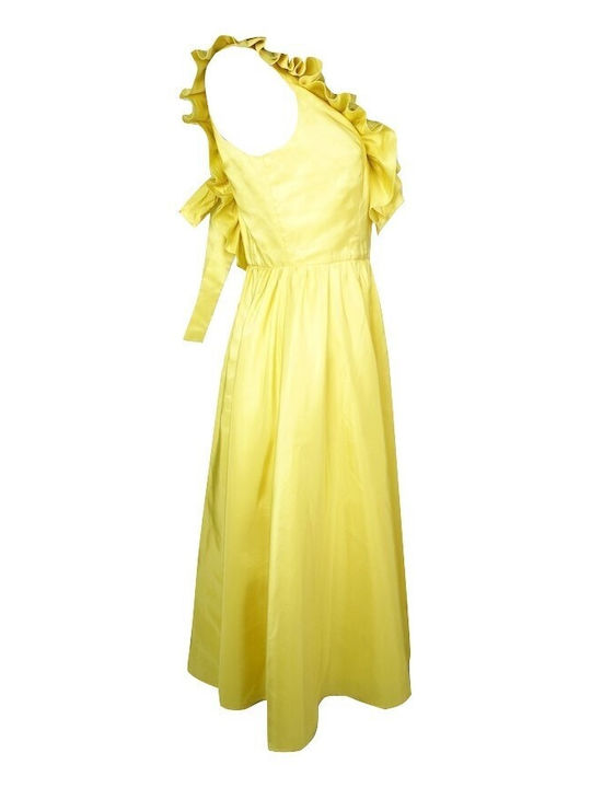 Desiree Mini Καλοκαιρινό Φόρεμα για Γάμο / Βάπτιση Αμάνικο Κίτρινο