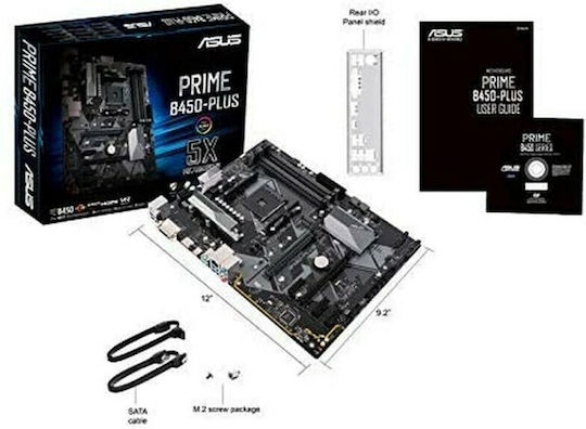 Asus Placă de Bază Prime B450-Plus ATX cu Socket AMD AM4 90MB0YN0
