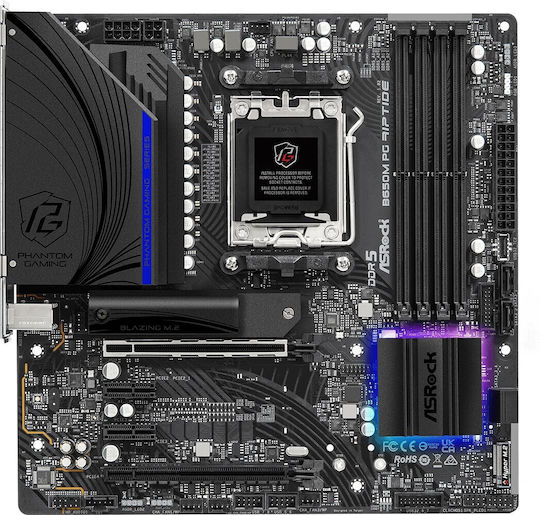 ASRock B650M PG Riptide Motherboard Micro ATX με AMD AM5 Socket 90-MXBJ90-A0UAYZ