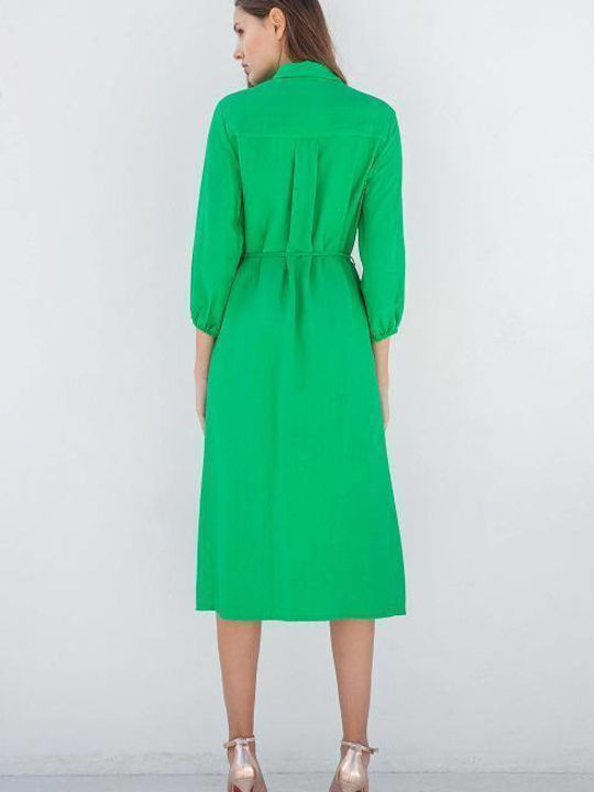 Desiree Midi Σεμιζιέ Φόρεμα Πράσινο