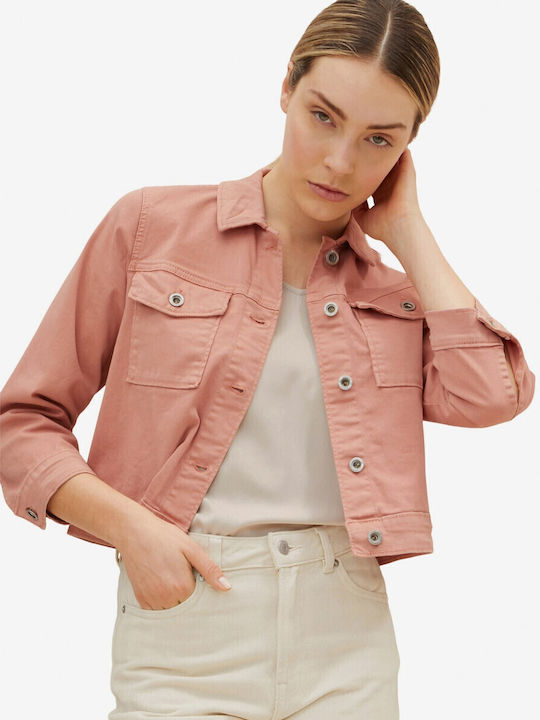 Kurz Damen Jeansjacke Rosa