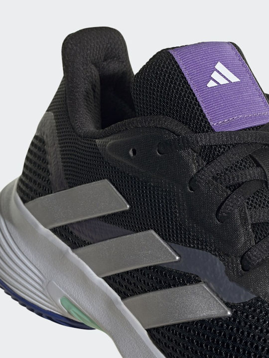 adidas Courtjam Control Men's Tennis Shoes for Clay Courts Core Black / Silver Metallic / Pulse Mint