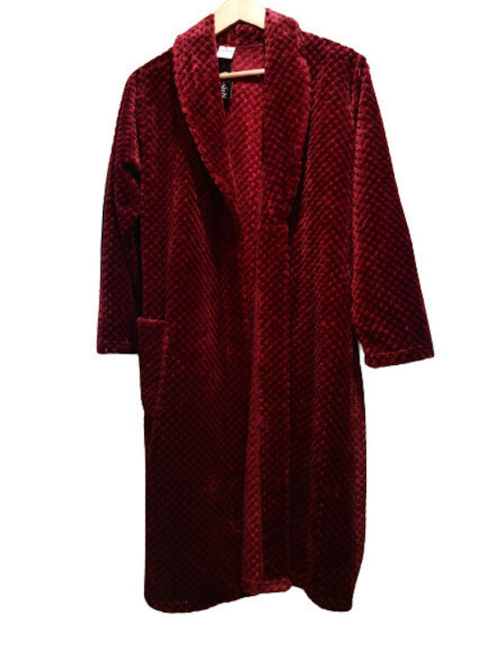 Passion Winter Women's Velvet Robe Red