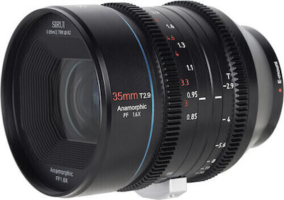 Sirui Full Frame Camera Lens 35mm T2.9 1.6x Anamorphic Standard Zoom for Sony E Mount Black