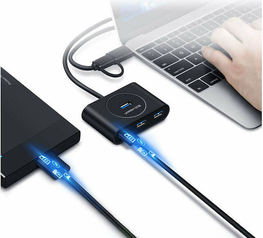 Ugreen CR113 Hub USB 4 Porturi USB 3.0 cu Conectare USB-A Alb