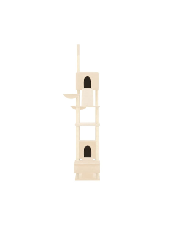 vidaXL Cat Scratching Post Cat Tree In Beige Colour 48x91x303 cm