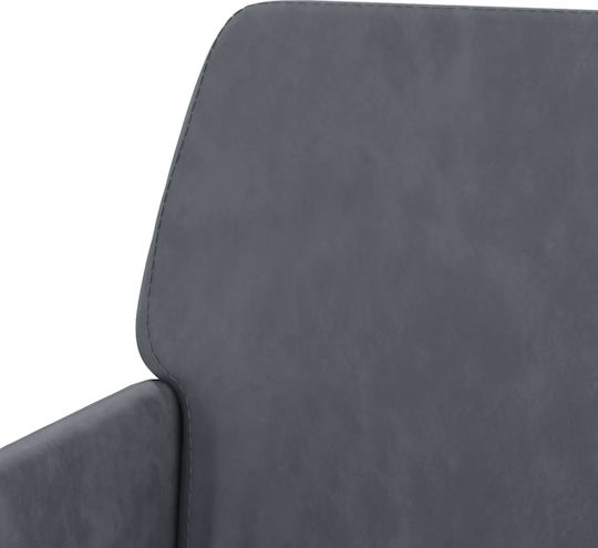 Διθέσιος Καναπές Βελούδινος Σκούρο Γκρι 108x79x79εκ.