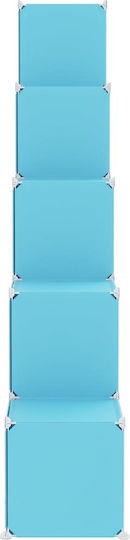 vidaXL Spielzeug Aufbewahrungssystem aus Kunststoff Blau 155x31.5x154cm 15Stück