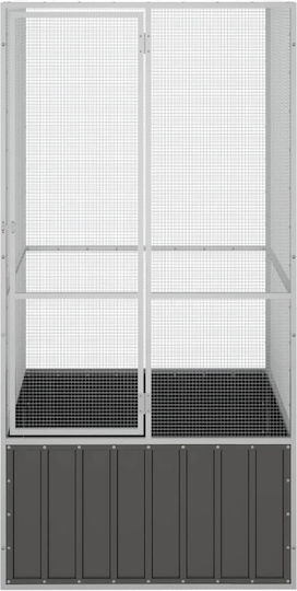 vidaXL 171548 Verzinkter Stahlkäfig für Vögel 111cmx107cmx211.5cmcm.