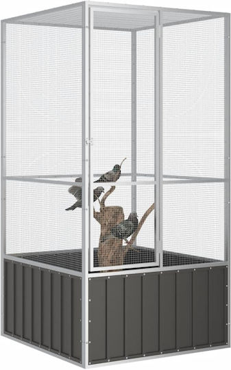 vidaXL 171548 Verzinkter Stahlkäfig für Vögel 111cmx107cmx211.5cmcm.