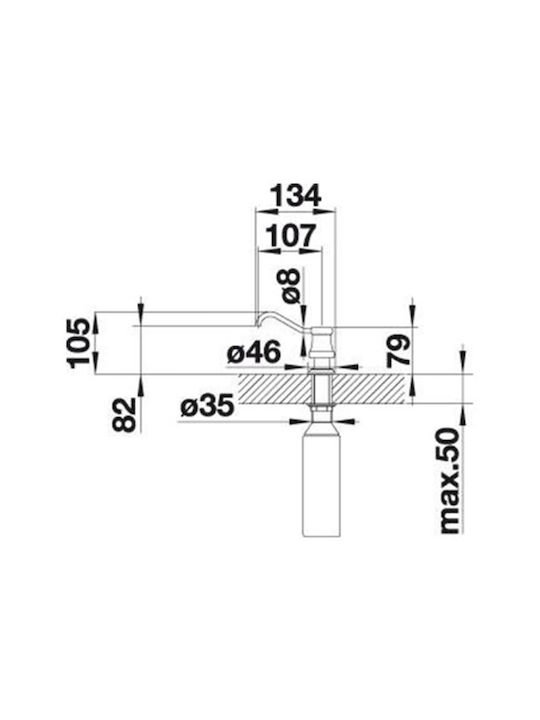Blanco Vicus Εντοιχιζόμενο Dispenser Μεταλλικό Ασημί