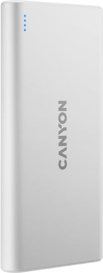 Canyon PB-108 Power Bank 10000mAh με 2 Θύρες USB-A Λευκό