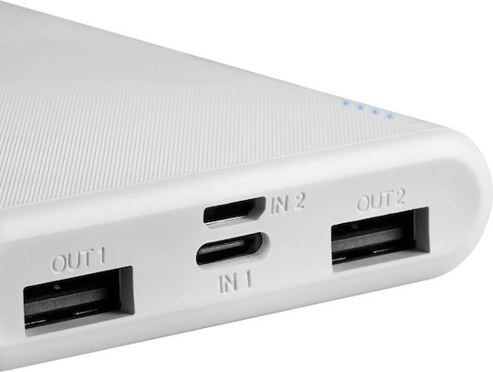 Canyon PB-108 Power Bank 10000mAh με 2 Θύρες USB-A Λευκό