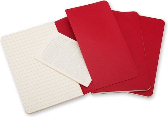 Moleskine Cahier Комплект 3 Бележника 60 Листа На Райета Червени