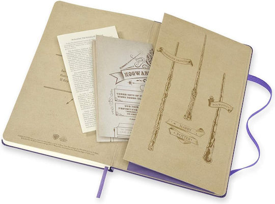 Moleskine Harry Potter Тетрадка На райета с Ластик Лилав