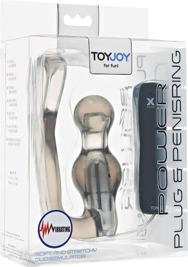 ToyJoy Δονούμενο Δαχτυλίδι Πέους με Πρωκτική Σφήνα Black