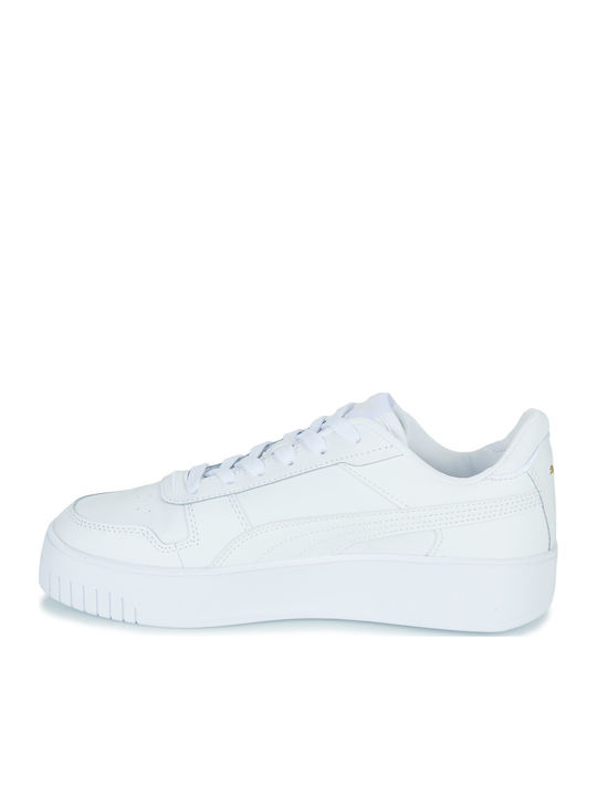Carina Adidași Flatforms Pentru Femei Albi