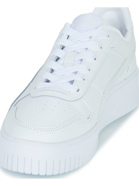 Carina Adidași Flatforms Pentru Femei Albi