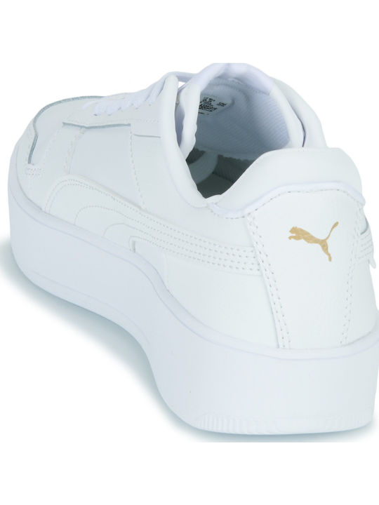 Carina Adidași Flatforms Pentru Femei Albi