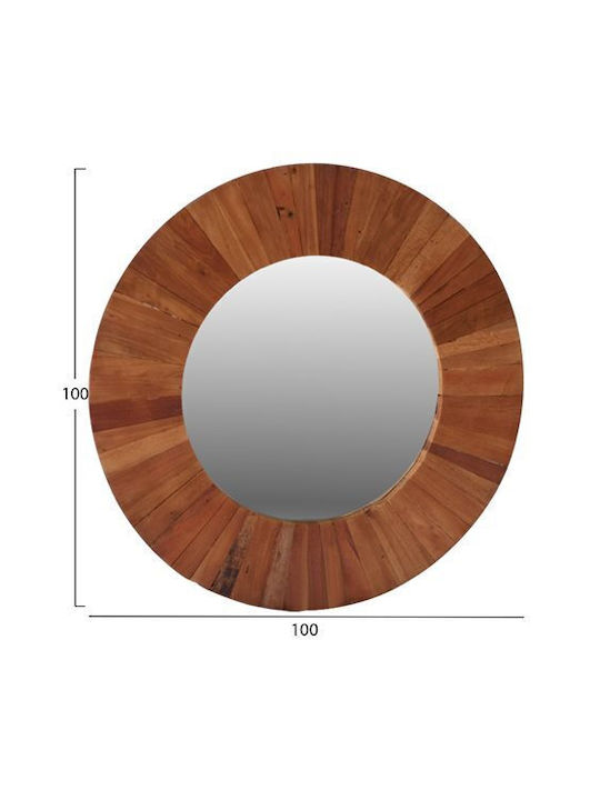 HomeMarkt Μασίφ Καθρέπτης Τοίχου με Καφέ Ξύλινο Πλαίσιο Mήκους 100cm