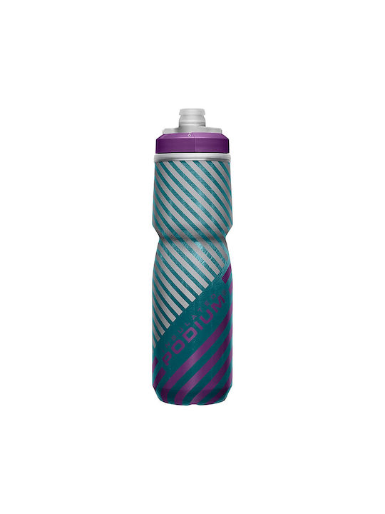 Camelbak Podium Chill Cmlb Cycling Plastic Water Bottle 710ml Purple Teal Stripe