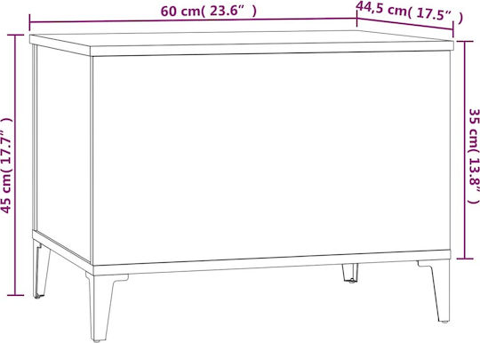 Sonoma M60xB44.5xH45cm Rechteckiges Zentral Kaffeetisch Aus Holz mit Hebemechanismus