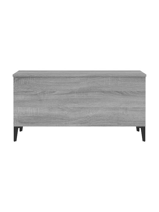 Rectangular Central Wooden Coffee Table with Lifting Mechanism Gray 90x44.5x45 cm