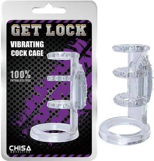 Chisa Novelties Get Lock Κλουβί Πέους Vibrating Cock Cage Clear