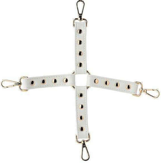 Dream Toys Blaze Elite Leather Hog Tie BDSM Accessory White