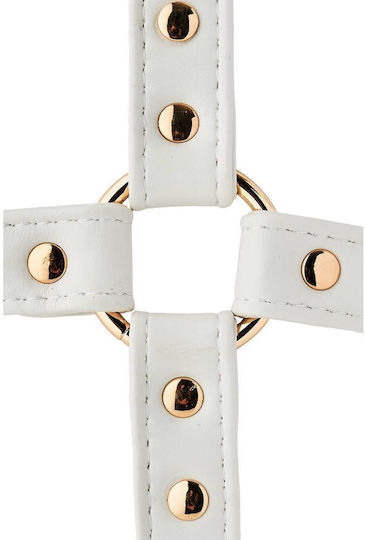 Dream Toys Blaze Elite Leather Hog Tie BDSM Accessory White