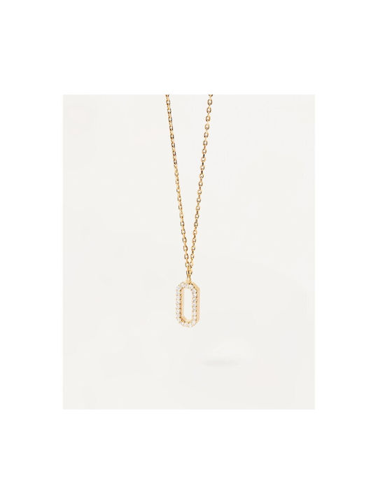 P D Paola Necklace from Gold Plated Silver with Zircon